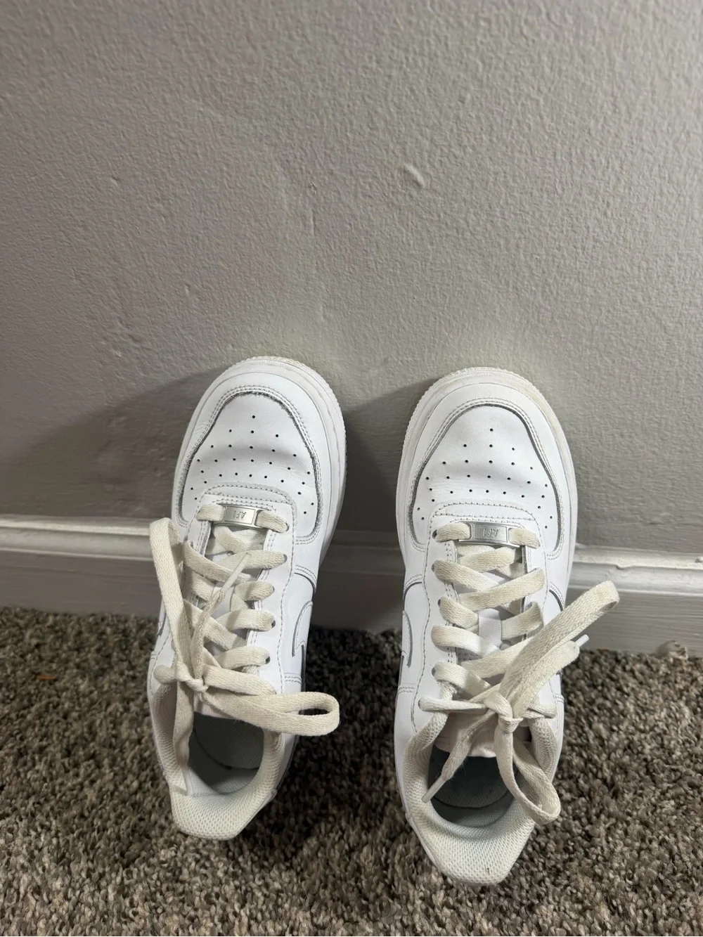 Nike Kids White Low-Top Sneakers with Lace-Up Closure